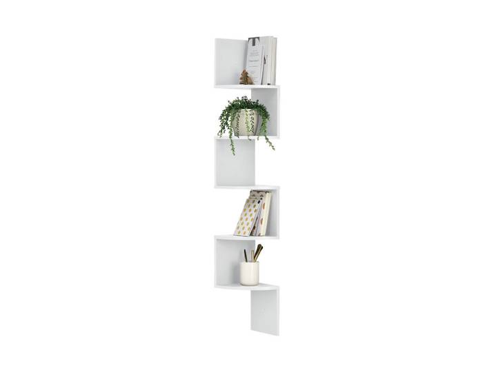 [en.casa] Wandregal Greiz, Weiß, Holzwerkstoff, 123x19.5x19.5 cm, Wohnzimmer, Regal, Wandregal