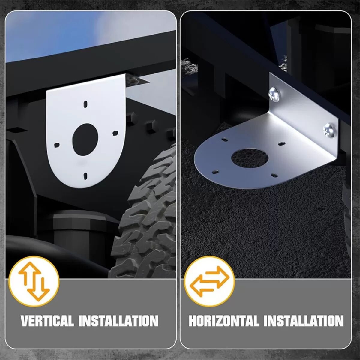 INF 2er-Pack Edelstahl L-förmige Montagehalterung für Auto-Chassis LED-Leuchten