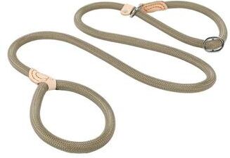Inspired Living TitanGrip Slip Rope Dog Leash For Medium & Large Dogs Heavy Duty Braided Dog Training Leash With Adjustable Collar Loo khaki 0.8cm 150cm