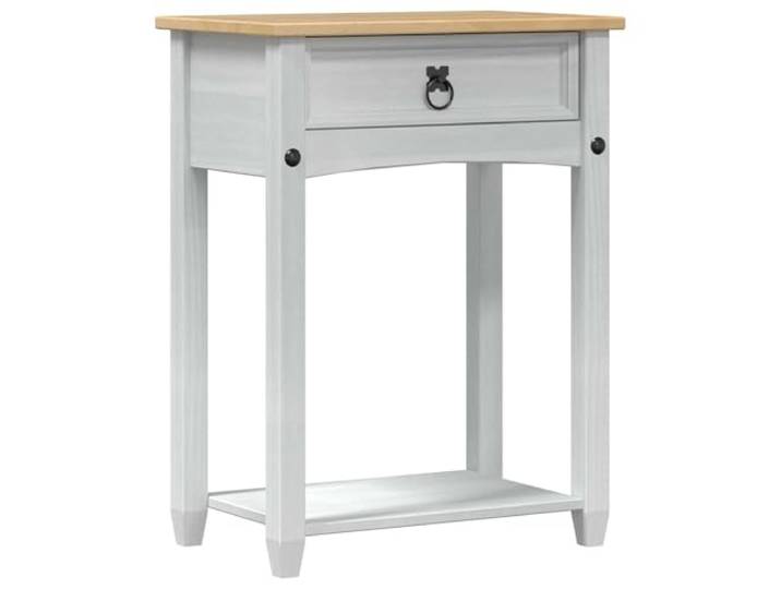 Weiß Konsolentisch Kiefer Massivholz 55x35x73 cm Massives Kiefernholz, rustikales Design, Matt-Finish, Fach für Kleinigkeiten, Wohnzimmer und Flur