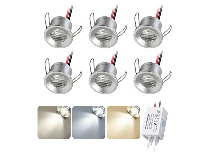Mini projecteur LED 2W 12V encastrable, découpe intérieure 25MM, spot lumineux pour plafond, armoire, vitrine, éclairage d'escalier