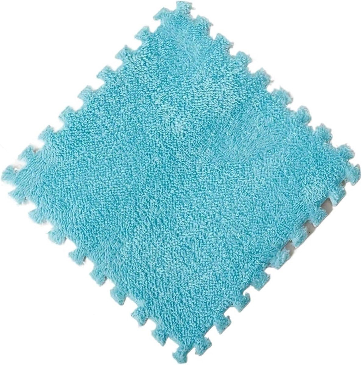Set van 3 blauwe pluche puzzelmat vloertegels voor volwassenen