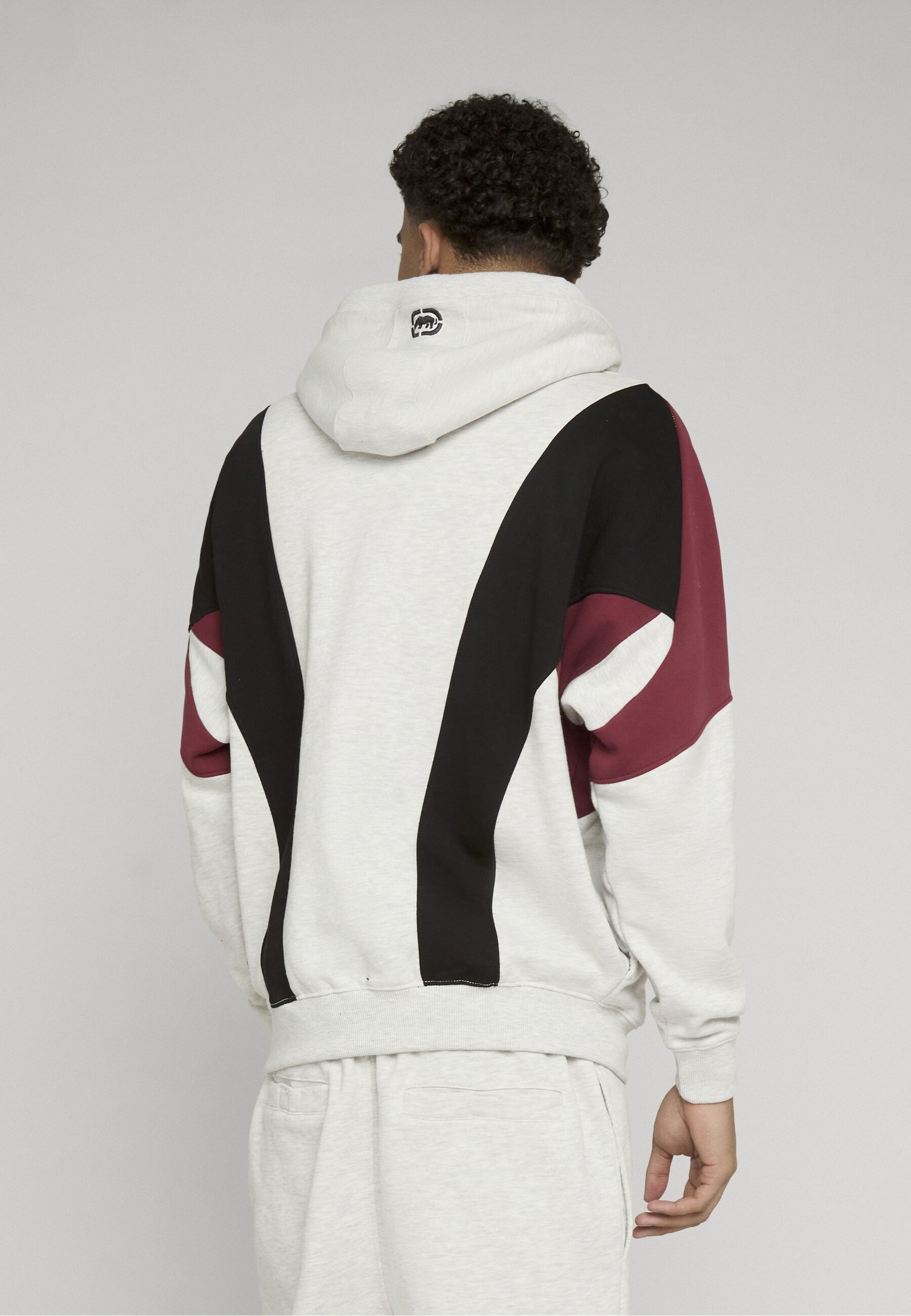 Rundhalspullover ECKO UNLTD. "Ecko Unltd. Herren Ecko Unltd. Pro Hoodie", Herren, Gr. L, weiß (jetschwarz, syrah, graumelange), 80% Baumwolle, 20% Polyester, mehrfarbig, oversize, ohne Ausschnitt, Pullover Rundhalspullover