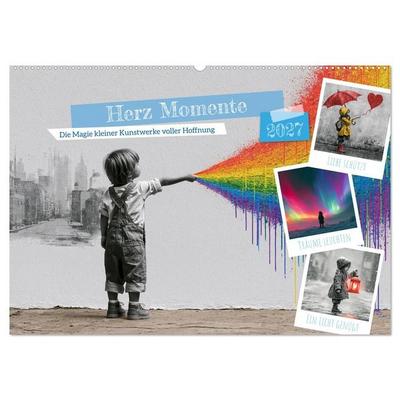 Herz Momente (Wandkalender 2027 DIN A2 quer), CALVENDO Monatskalender
