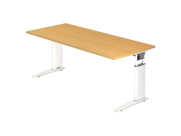 UNDA 19 W Schreibtisch 180 x 80 höhenverstellbar Buche/Weiß