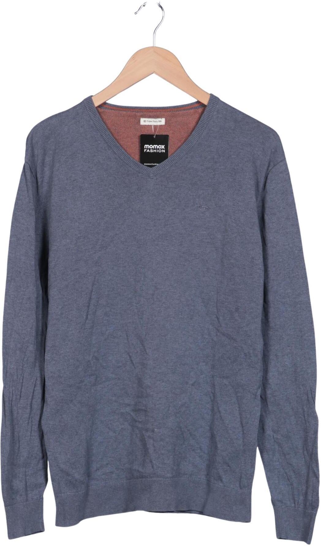 Tom Tailor Herren Pullover, Blau, Gr. L, Baumwolle - Second Hand