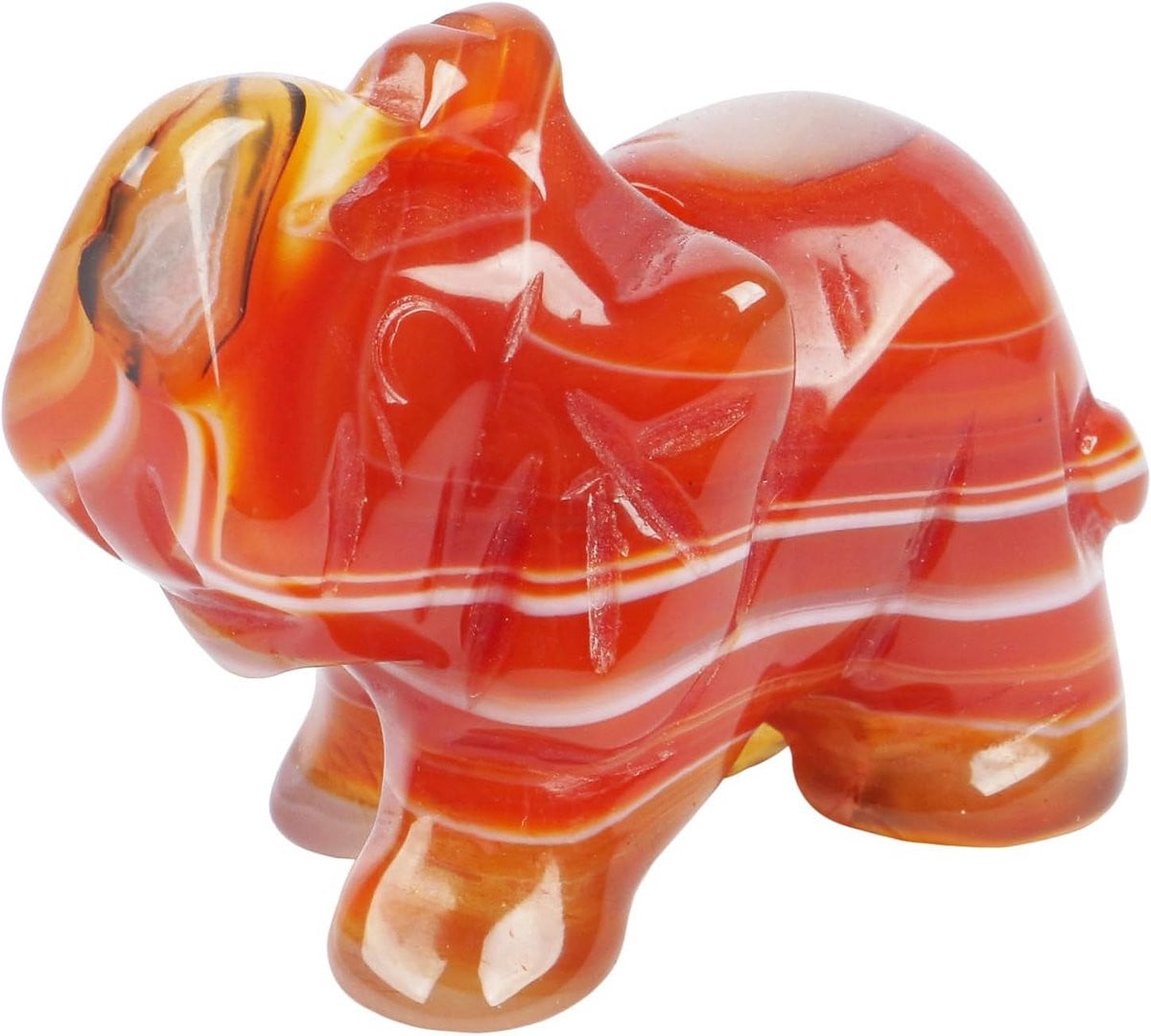 Handgesneden Kristallen Olifant Beeldje voor Decoratie en Geluk