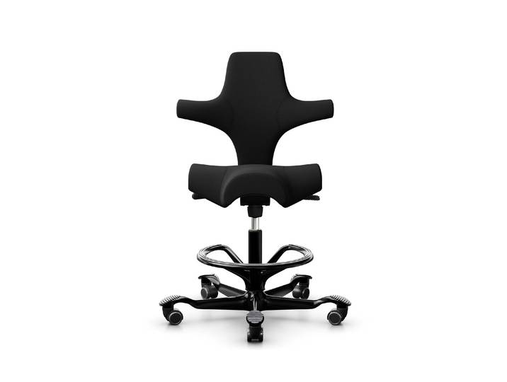 Schreibtischstuhl HÃG Capisco 8106 mit Fuss , schwarz, B:59,5cm, Stühle, Schreibtischstuhl
