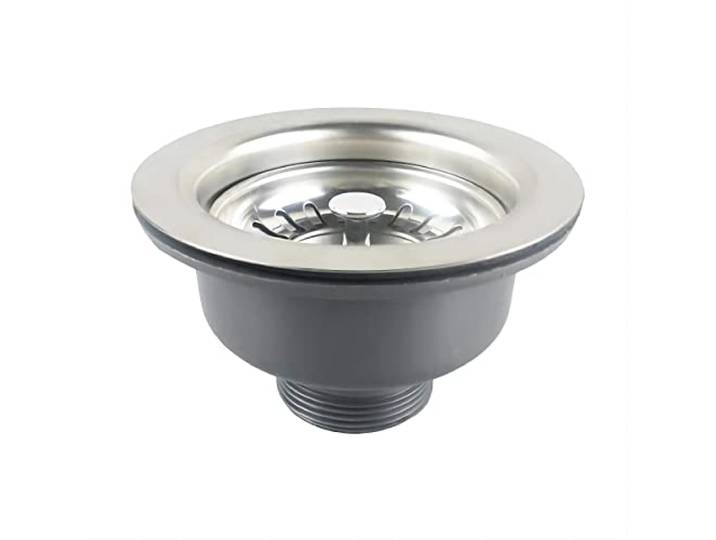 Qrity 304 roestvrijstalen keukenzeefkorfventiel, afvoerzeef, afvoerventiel, Ø 110 mm, 1½ inch boven