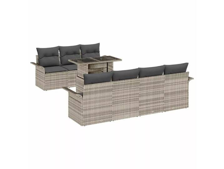 VidaXL - Modulare sofagarnitur poly-rattan, One Size, Silber