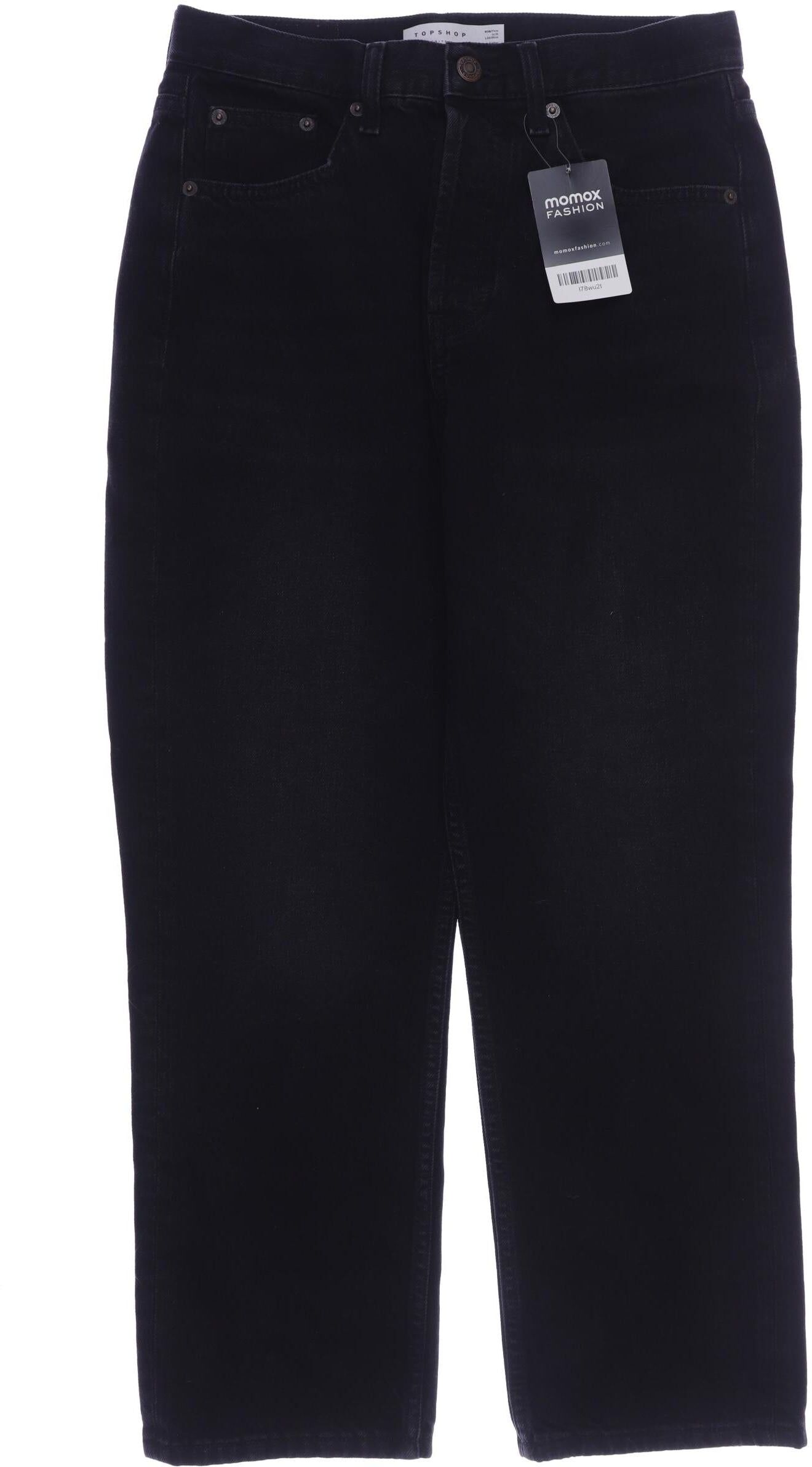 Topshop Damen Jeans, Schwarz, Gr. W28, Synthetik / Baumwolle - Second Hand