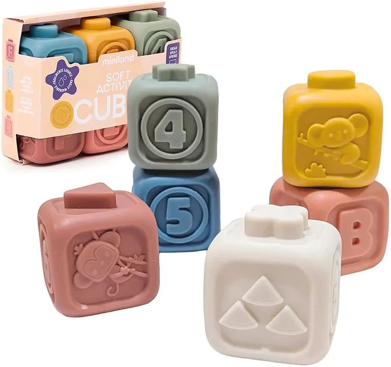 Miniland Cubi di attività morbidi per neonati