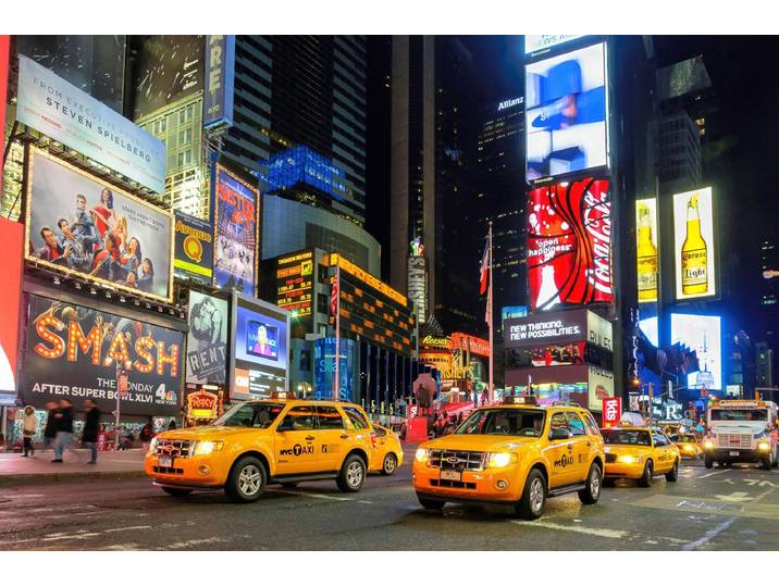 Fototapete PAPERMOON New York Taxis , bunt, B:2m L:1,49m, Vlies, Tapeten, Fototapete