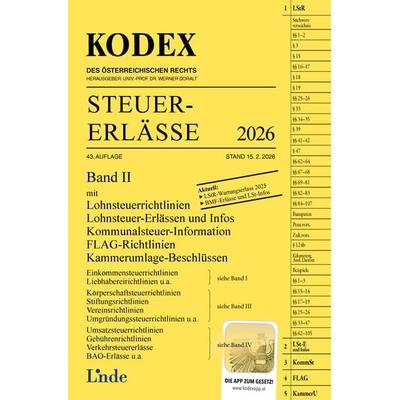 KODEX Steuer-Erlässe 2026, Band II, Taschenbuch von Elisabeth Titz-Frühmann, Linde, 978-3-7073-5443-0