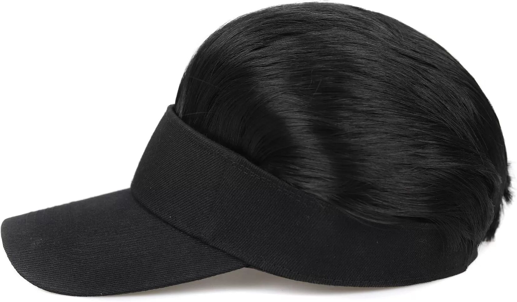 INF Perruque Casquette de Baseball Homme - Chapeau Perruque Noir Tendance