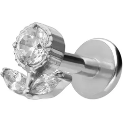Titan Labret mit Innengewinde KRISTALLBLUME