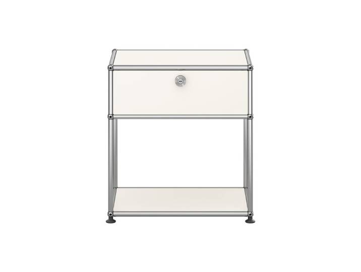 USM Haller Nachttisch M54 reinweiß 1 Klapptür oben ohne Schloss 52.3x56.5x37.3 cm