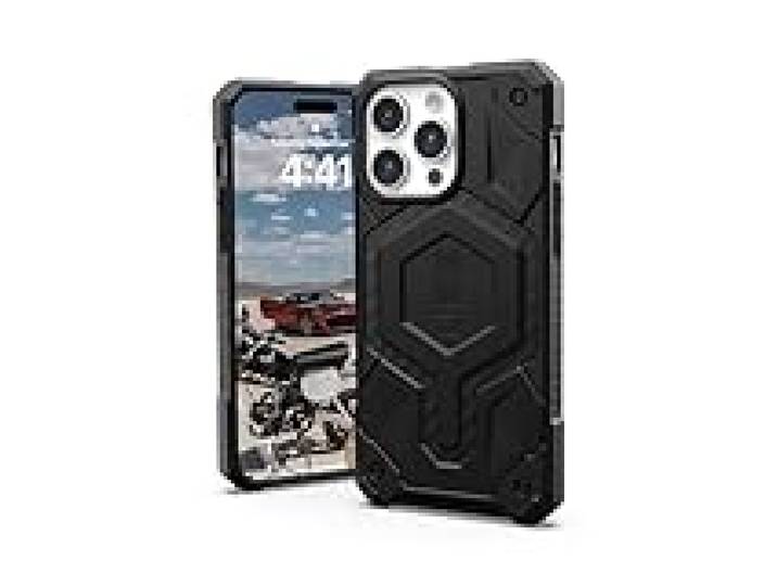URBAN ARMOR GEAR UAG Coque compatible avec iPhone 15 Pro Max 6,7 Monarch Pro en fibre de carbone aimant intégré compatible avec chargeur MagSafe - Coque de protection robuste et résistante aux chutes