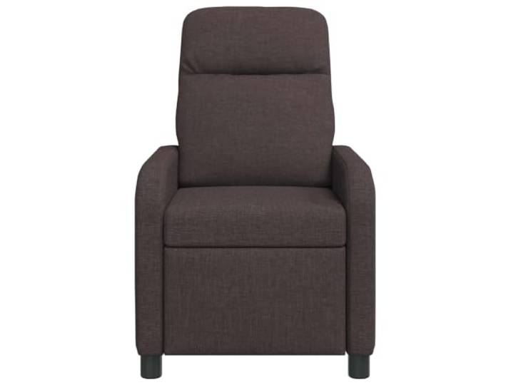 Sessel Recliner Dunkelbraun Stoff mit verstellbarer Rückenlehne 115-160 Grad, 100% Polyester, Metall-Holzrahmen, flache Armlehnen, einfach zu pflegen