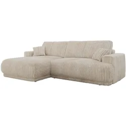 ECKSCHLAFSOFA RINA L Beige Cord - links