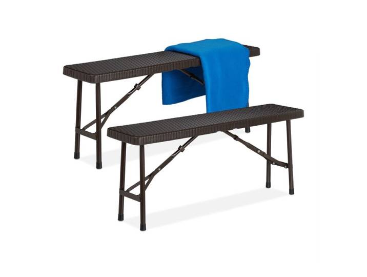Relaxdays Braune Bierbank 2er Set