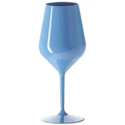 MONOUSO - Weingläser Wiederverwendbar Durable Tritan Blau 470ml (1 Stück)