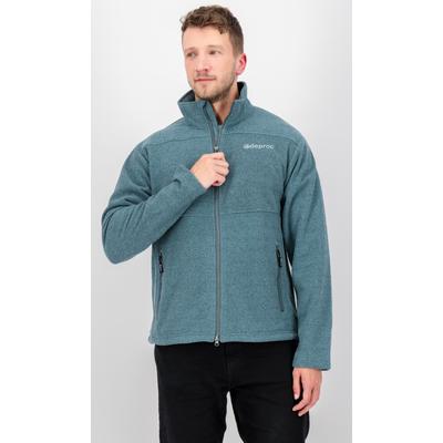 Strickfleecejacke DEPROC ACTIVE "SEWARD MN", Herren, Gr. M (50), grau (smoke), Fleece, 100% Polyester, normal hüftbedeckend, gerader Abschluss, Jacken, mit 2-Wege-Reißverschluss