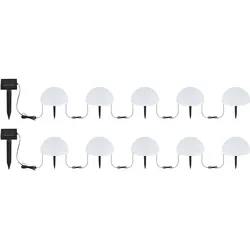 Solarlampe Außenleuchte Gartendeko LED Halbkugel Wegelampe, RGB Farbwechsel,  L 475 cm, 10er Set