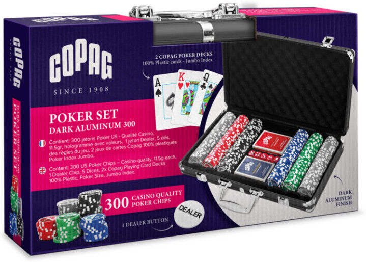 Mallette Premium Poker 300 Jetons 11,5 G Marqués, 2 Jeux Poker Plastic - Copag