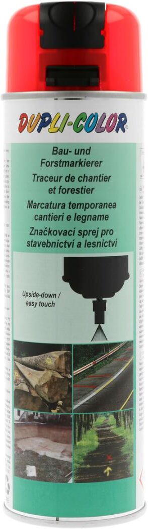 european aerosols DUPLI-COLOR Bau- und Forst-Markierungsspray Überkopf-Sprüher leuchtrot, 500 ml