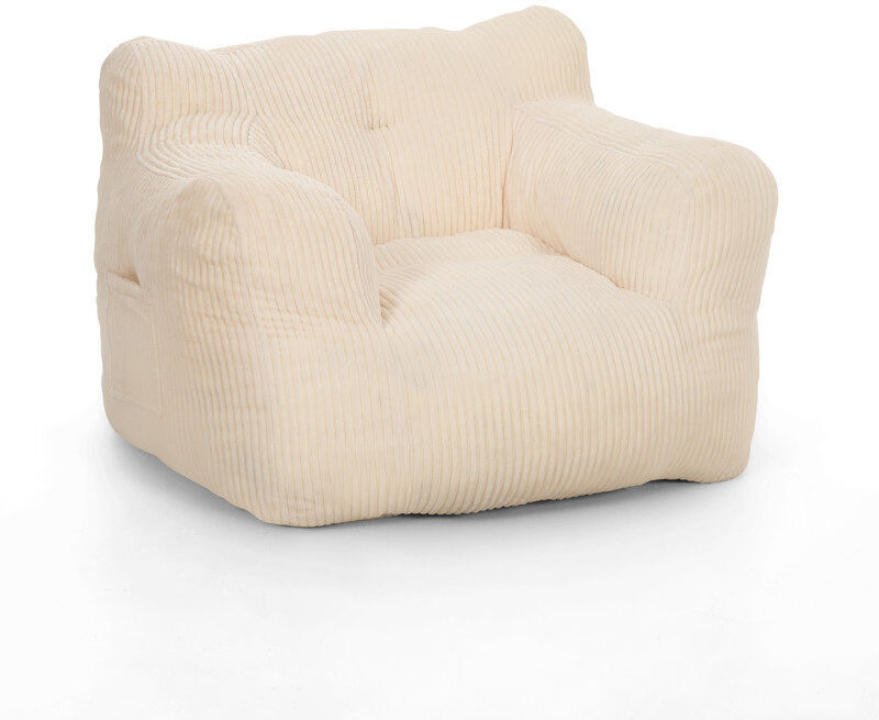 17 Stories Corduroy Bean Bag Beige
