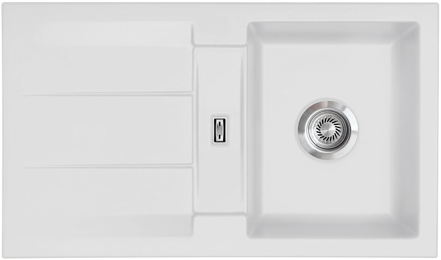 Flächenbündige Spüle GENEA 87 F in SATIN mit Handbetätigung / Systemceram