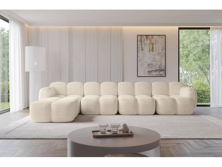 ALTDECOR Ecksofa - Miko-L3 - 390x205x75 - Beige Corner Sofa Eckcouch Couch L-Form, links/rechts angeordnet