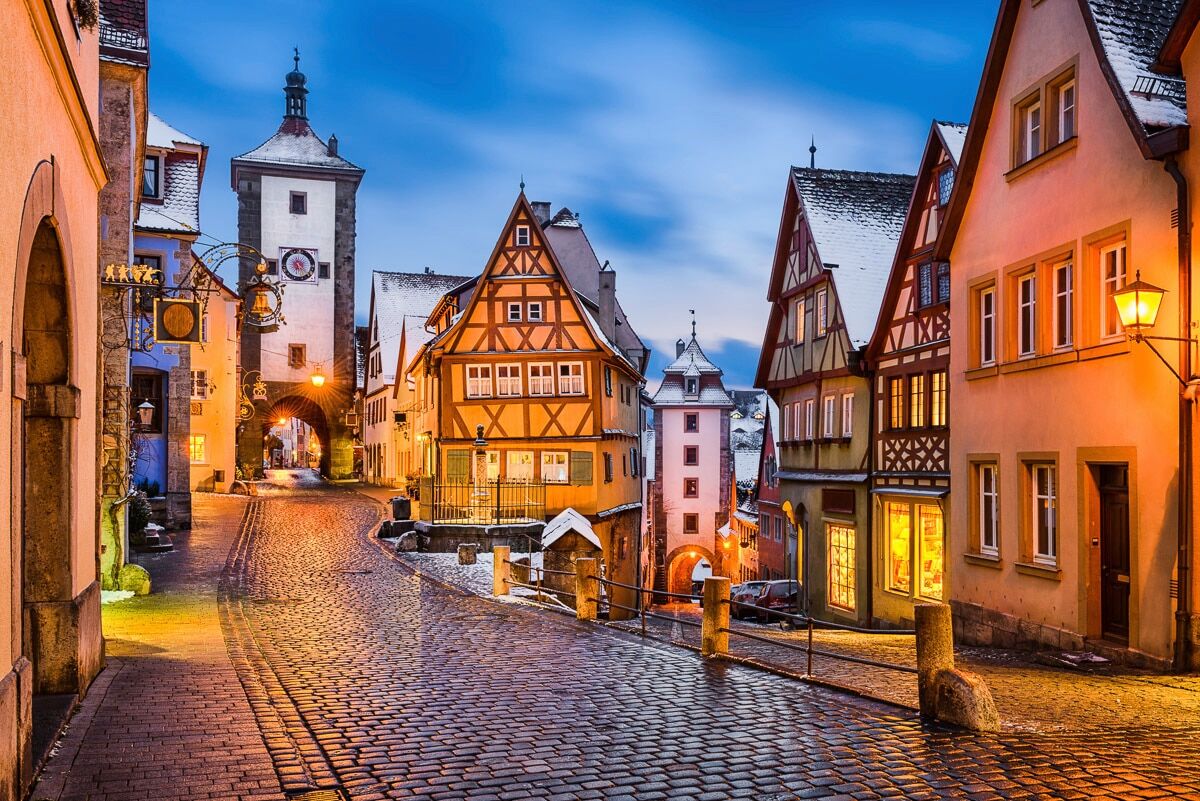 Fototapete PAPERMOON "Rothenburg ob der Tauber", bunt, B:5m L:2,8m, Vlies, Tapeten, Fototapete bunt B/L: 5m x 2,8m, Bahnen: 10 Stk.