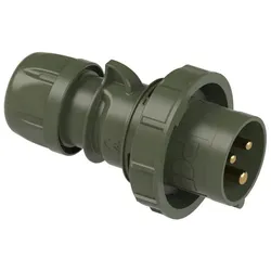 PCE 0132-6.u CEE-Stecker 16A 3p 6h IP67 SHARK bronzegrün 01326u