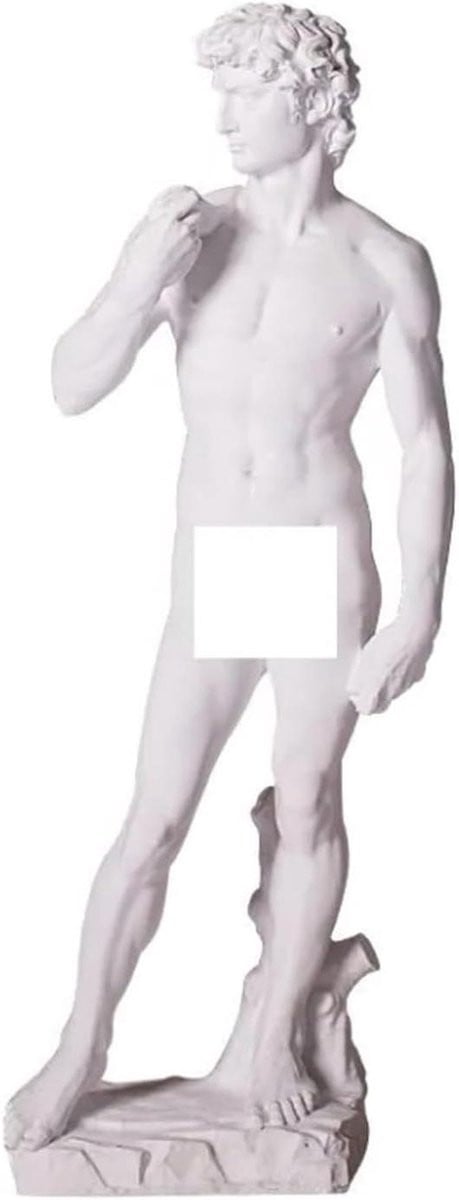 Wit Renaissance Standbeeld David voor Huisdecoratie - Hoogte: 39 cm