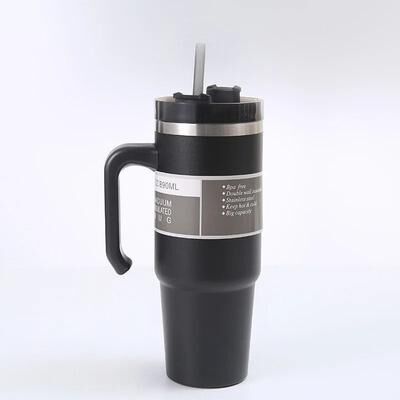 Uplift Essentials Stainless Steel Vacuum Insulated Thermos Water Bottle For Hot And Cold Drinks black 890ml