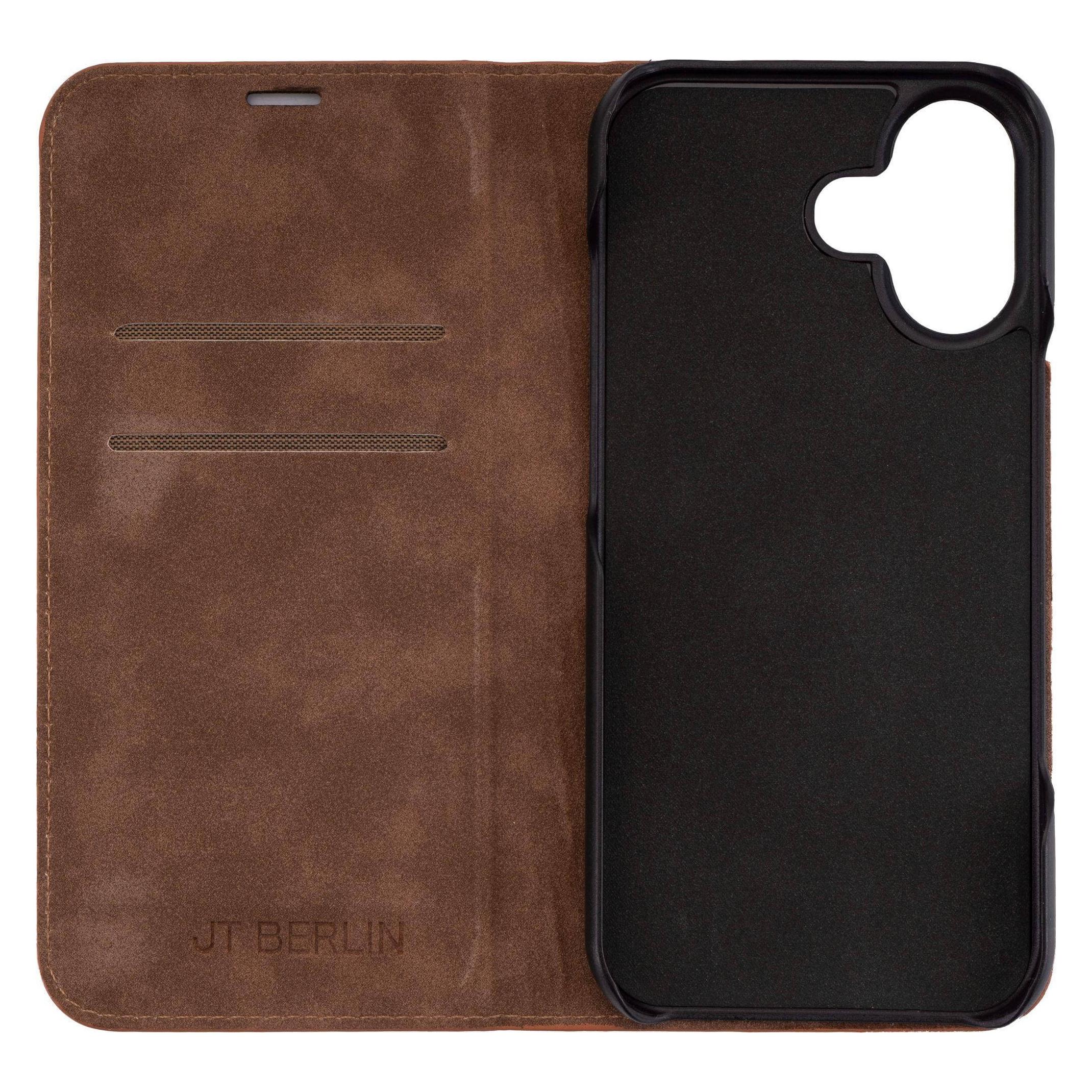 JT Berlin Echtleder BookCase Tegel für Apple iPhone 17 cognac (Apple iPhone 17) (11127)