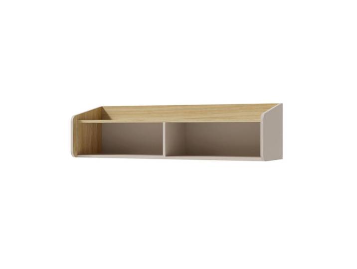 Deine Möbel 24 Wandregal Albi 11 125/33/33 in Sandbeige / Geölte Eiche, Beige, Eichefarben, 125x33x33 cm, Wohnzimmer, Regale, Wandregale