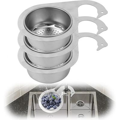 3er-Packung schwanenförmiger Abflusskorb aus Edelstahl für die Küchenspüle, Schnellablauffilter, multifunktionales Hängesieb für Obst, Gemüse und Speisereste