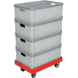 E.S.B., Transportwagen, Transportroller 610 x 410 mmrot, mit 4 LR (300 kg)