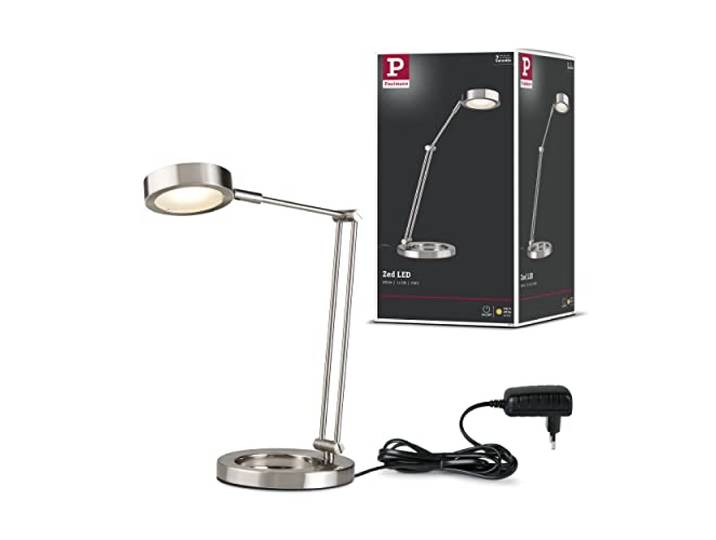 Paulmann 70245 Lampe de bureau Zed LED 6\,7W\, Acier brossé\, 230/12V\, Métal
