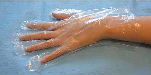 Meditrade PE Untersuchungs-Handschuhe, 100 Stück, Gr. L, gehämmert, Herrengröße 08123995