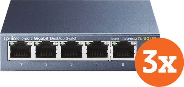 TP-Link TL-SG105 3-pack 5-poorts Gigabit Switch