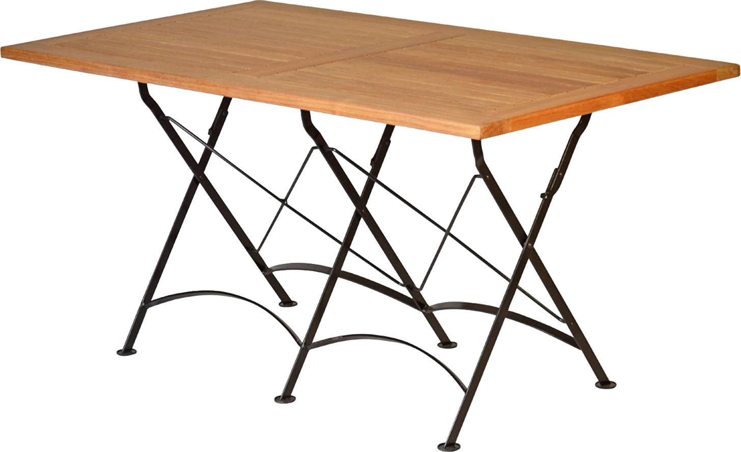 Klapptisch Premium Teak Falttisch 180 x 90 cm als wetterfester Balkontisch rostfreier und langlebiger Teak Eisen Gartentisch
