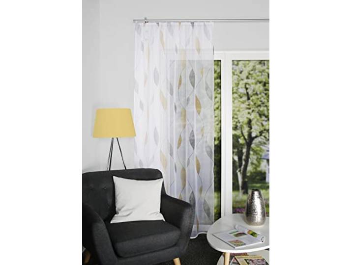 HOMEbasics - bedruckter Voile Vorhang „Paolo“ - ideal für stilvolle Wohnräume - einfache Montage