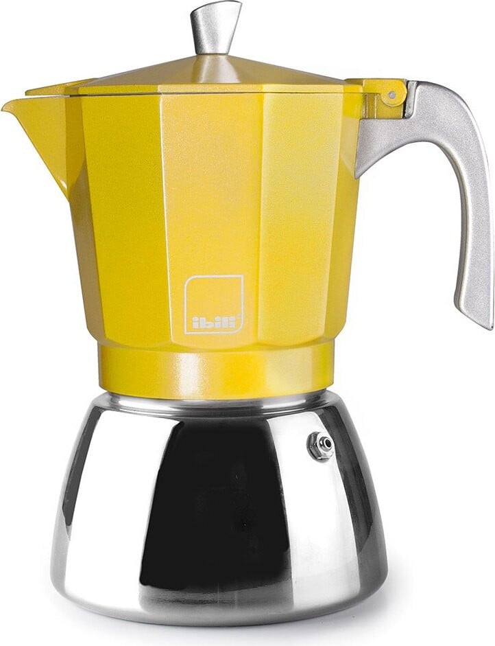 Ibili Elba koffiemachine voor 3 kopjes, perzikgeel