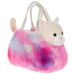 Gipsy Plüschkatze mit Handtasche für Fashionistas – TOYS – 18 cm – Beige/Weiss (18 cm)