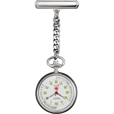 Krankenpflegeuhr REGENT "P756", silber (edelstahlfarben), Taschenuhren, Damen, Quarzuhr, Damenuhr, Herrenuhr, Geschenkidee