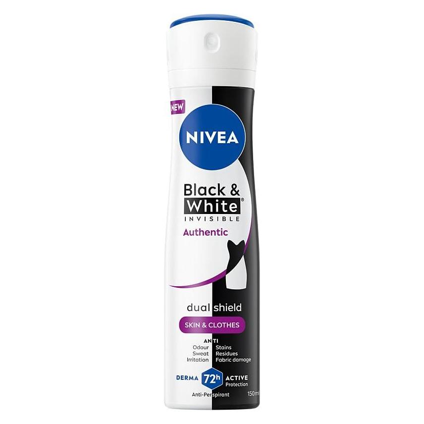 Nivea NIVEA Black&amp,White Authenitic antyperspirant w sprayu 150ml (Spray, 150 ml) (69334928)